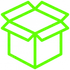a neon green box on a black background