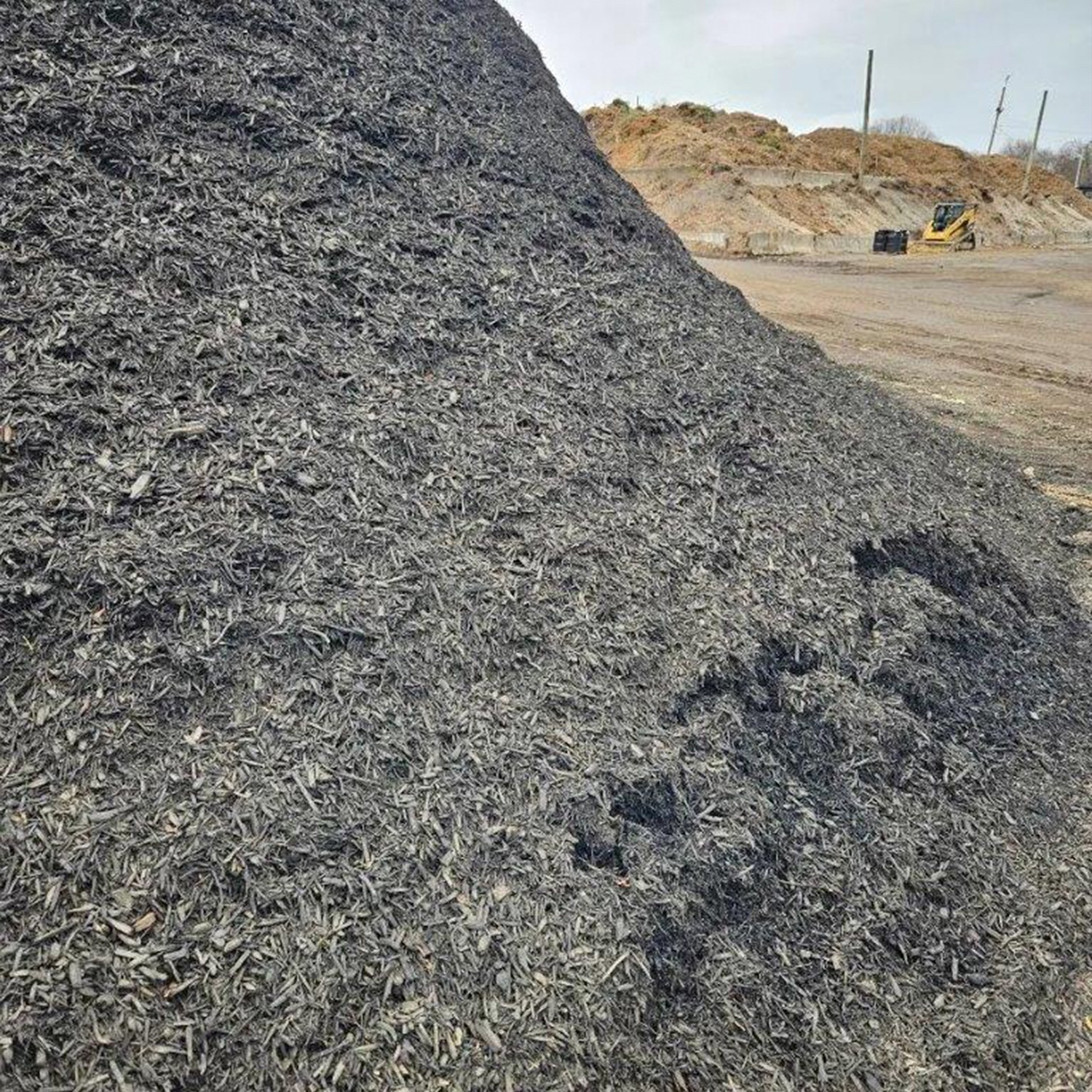 a pile of wood chips