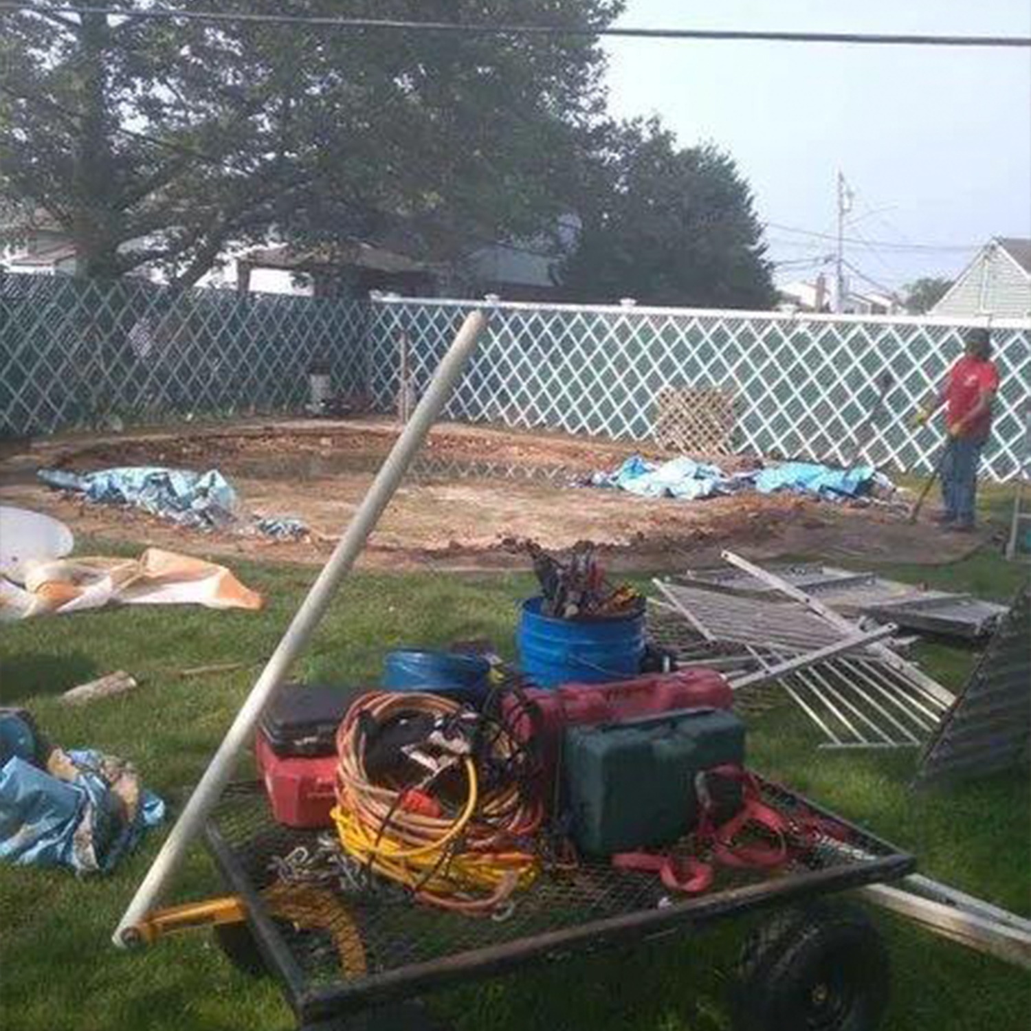 a cart with tools on it